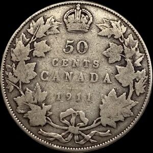 1911 Canadian 50 Cents Coin